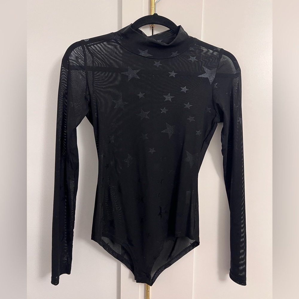 Onwelfth mesh black star bodysuit